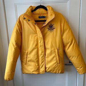 NWT Polo Ralph Lauren Women's Yellow Equestrian Down Jacket | Size XS